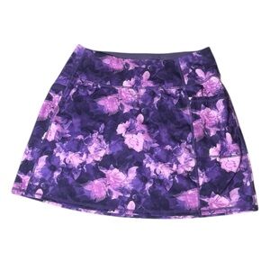 Skechers Floral Purple Activewear Tennis Skirt Size Medium